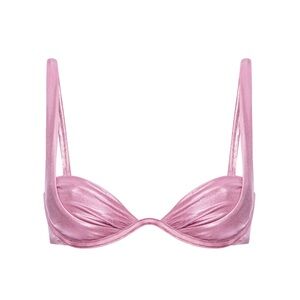 NWT Miaou CORA BIKINI TOP - CANDY Pink Metallic Fabric